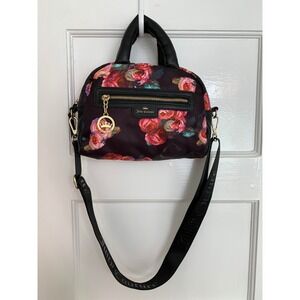 JUICY COUTURE / Y2K Rose Print Sateen Crossbody Handbag Coquette Romantic 2010s
